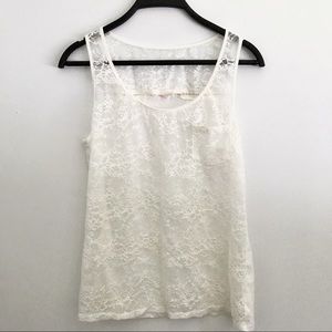 Cute White lace Tank Top